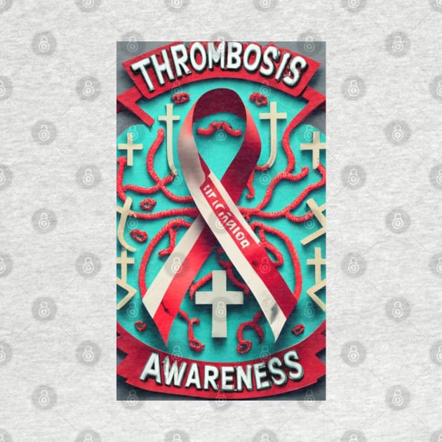 Thrombosis Awareness Ribbon Colorful Background by Seeds of Authority